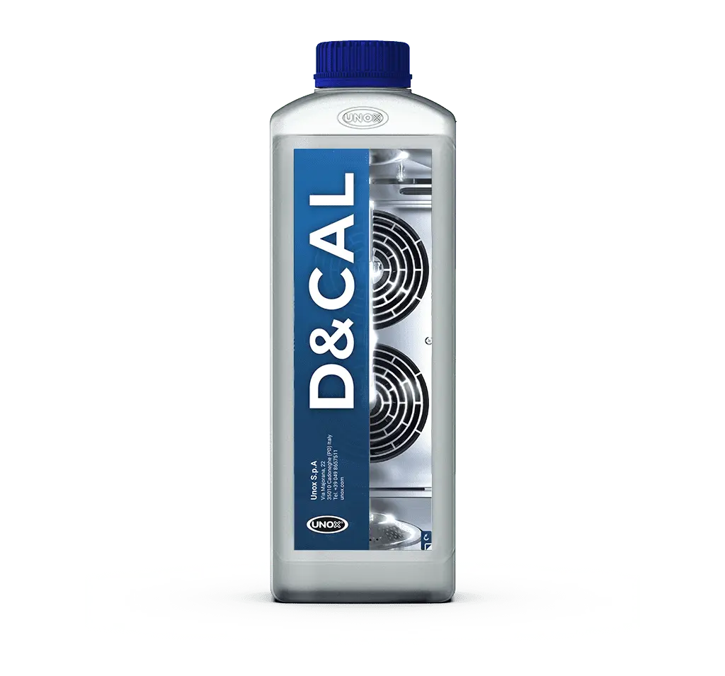 Liquido descalcificador D&CAL para hornos CHEFTOP-X y BAKERTOP-X caja con 10pz Unox DB1085A0 / CAJA